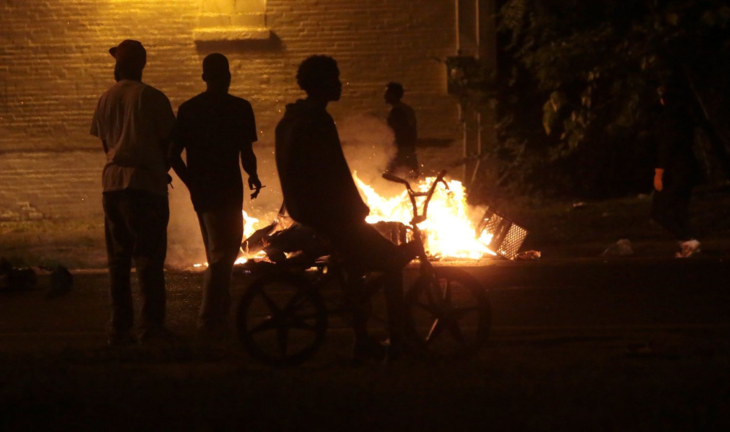 Burning debris after officer-involved shooting